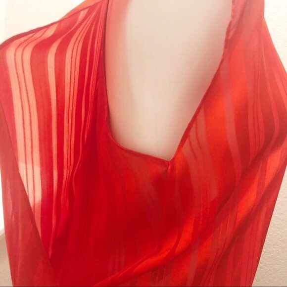 Rachel Roy Neon Tigerlily Burnout Silky Top, Red/Orange Size L New w/Tag - Picture 5 of 10